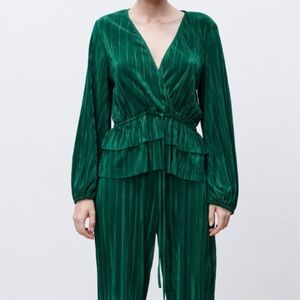 ZARA - Elegant Green Women's Co-ord Set